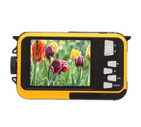 Phefop Underwater Digital Camera Full HD 2.7K 48MP, 10ft Water Impervious, Front Rear Dual Screens, 16X Zoom, Records While Charging, Built in Mic for Vlogging Snorkeling (Yellow)