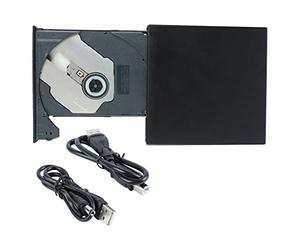 Phefop USB 2.0 External DVD Drive Compact CD Reader for Laptop Desktop AIO, Easy for Home Office On the Go