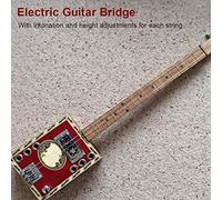 Phefop Very Durable Adjustable Guitar Bridge for Cigarette Guitars, Bright Finish, Easy Intonation and Height Adjustment, Suitable for Guitarists, Gold Color (Silver)