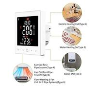 Phefop WIFI Electric Underfloor Heating Thermostat, Voice Control Programmable Thermostat with LCD Display for Home and Smart Heating Systems (Floor Heating & Fan Coil for 2 Pipe System)