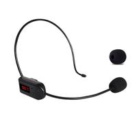 Phefop Wireless Microphone Headset, Plastic Lightweight Mic for Teaching Lectures and Meetings, 15cm Portable FM Handsfree Design for Presentations and Singing (Black)