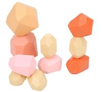 Phefop Wooden Rocks Stones, Colorful Stacked Stones for Kids, Artistic Wooden Building Blocks for Learning Activities (Toy)