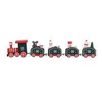 Phefop Wooden Santa Trains, Toy Set, Fun Learning Children, Interactive Model for Home Decoration, 100% Wood, Perfect for Toddlers and Preschoolers (green five festivals)