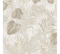 Phelan Leaf Vinyl Wallpaper Beige Muriva 209112
