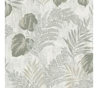 Phelan Leaf Vinyl Wallpaper Green Muriva 209113
