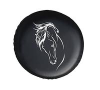 Phelika Horse Head Spare Tire Cover PVC Leather Wheel Protectors Weatherproof Universal for Trailer RV SUV Truck Camper Travel Trailer Accessories 17 Inch