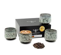 Pheniox | Cappuccino Cup Set Tibet Light Green | 4-piece | 180 ml | High-quality Stoneware Cups | Without Handle | Dishwasher Safe | Coffee | Espresso | Mocha | Gift for Him or Her