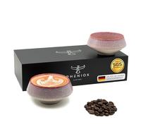 Pheniox Cappuccino Cups Set Barista Red - 2 x 180 ml | High-Quality Latte Art Cups Made of Porcelain - Coffee Cups without Handle | Timeless, Modern Design - Dishwasher Safe | Gift for Men and Women