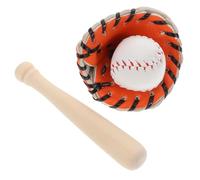 PHENOFICE 1 Set Miniature Baseball Playset Mini Baseball Bat and Glove Set for Dolls House Charming Pretend Play Accessory for Safe and Compact Outdoor Sports Decor