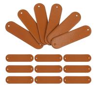 PHENOFICE 100pcs Brown Synthetic Leather Blank Label Tags with Two Holes for Crafts, Reusable and Simple Design, for Craft Enthusiasts Handmade Clothing, Hats and Bags