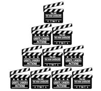 PHENOFICE 10pcs Black Cartoon Clapper Board Lapel Pins Lightweight Alloy Movie Themed Brooches Secure Accessories for Film Students and Directors at Movie Themed Party