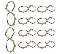 PHENOFICE 10pcs Brown Vine Headband DIY Material for Wreath and Decorative Headdress Making Lightweight Natural Braided Rattan Crafting Supplies for Chic Hairbands and Wedding Accessories
