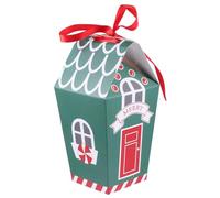 PHENOFICE 10pcs Christmas Candy House Cookie Boxes Candy Packaging Storage Bags for Holiday Wrapping Without Ribbon
