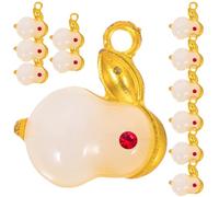 PHENOFICE 12pcs Rabbit Charms Glass Alloy Pendants Beautifully Crafted Eye-catching Design Year of The Rabbit 2023 DIY Bag Ornaments Bracelet Making Accessories