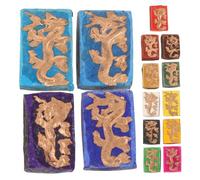 PHENOFICE 15pcs Traditional Chinese Ink Sticks Peony Pattern Handmade Calligraphy Ink Block for Students Boxed Set for Writing and Drawing Practice
