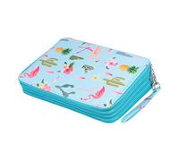 PHENOFICE 1pc Multi-Functional Pencil Case Large Capacity Zipper Pouch for Organizing Drawing Supplies Stylish Pu Material Flamingo for Students and Artists