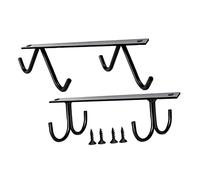PHENOFICE 2 Set Under Cabinet Mug Rack with Metal Hooks Iron Cup Drying Rack for Kitchen Storage Space-Saving Upside Down Drain Cup Holder Easy Install Holder for Mugs and Utensils
