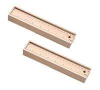 PHENOFICE 2-Set Wooden Pencil Box with Slide Drawer, Large Capacity Wood Pen Storage Case and School, Portable Crayon and Marker Stationery Organizer