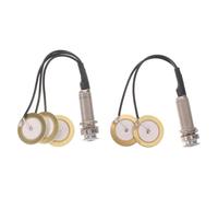 PHENOFICE 2 Sets Acoustic Guitar Pickup Piezo Transducer, Peel and Stick Design, Metal and Plastic Construction, Standard 6.35mm Output Jack, Accurate and Stable Sound Transmission for Home