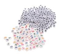 PHENOFICE 200pcs Acrylic Loose Beads Number Beads DIY Bracelet with Holes Portable Assorted Color for Handmade Crafts and Decorations for Friends Interested in Handcrafts