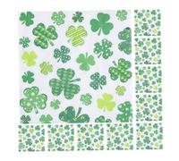 PHENOFICE 20pcs Green Shamrock Paper Napkins for St Patrick’s Day Party Tableware Disposable Lucky Cocktail Tissue Serviettes for Irish Holiday Wedding Dinner Decorations