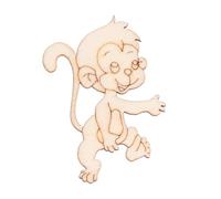 PHENOFICE 20pcs Unfinished Wooden Monkey Slices for DIY Crafts, Smooth and Burr-Free Wood Pieces Suitable for Writing, for Parties and Birthday Decorations