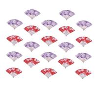 PHENOFICE 20pcs Wooden Hairpin Fan Charms for DIY Crafts Lightweight Handcraft Supply Antique Style Red Purple Sakura Hair Stick Accessories for Unique Jewelry and Hair Decorations