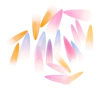 PHENOFICE 24pcs Rainbow Gradient False Nails Press on Super Long Abs Artificial Nail Art Tips for Women with Shiny, Eye-catching Embellishment for Salon Display