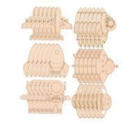 PHENOFICE 24pcs Wooden Outer Space Cutouts Planet and Rocket Craft Ornaments for Boys and Girls for Classroom Decorations and Themed Parties Fun Educational Art Projects