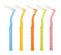 PHENOFICE 25pcs L-Shaped Orthodontic Interdental Brush Plastic Narrow Interdental Brush with Angled Head and High-Density Soft Bristles for Plaque Removal and Oral Cleaning for Retainers
