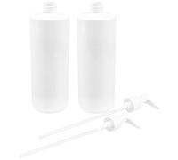 PHENOFICE 2pcs 500ml White Plastic Refillable Pump Bottles Leak-proof Lotion Dispenser for Bathroom Use, Simple and Sturdy Hand Soap Or Shampoo Container
