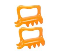 PHENOFICE 2pcs Dual Push Gua Sha Massage Tools for Back and Neck - Deep Yellow Resin Muscle Scraper and Trigger Point Massager for Shoulder Therapy and Self Muscle Relaxation