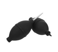 PHENOFICE 2pcs Dust Blower Air Pump Dust Cleaner Portable Plastic Metal Coffee Machine Cleaning Blow with Precision Cleaning Nozzle for Office Maintenance Black