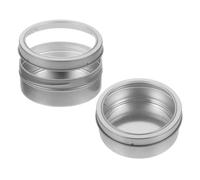 PHENOFICE 2pcs Magnetic Spice Tins with Clear Lids Silver Round Metal Containers for Kitchen Fridge Storage Small Item Organizer Space-saving Magnetic Base