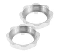 PHENOFICE 2pcs Meat Grinder Fixing Nut Replacement for Electric Kitchen Mincer, Sturdy Aluminum Alloy Material with Easy Installation and 8cm Diameter for Food Preparation