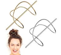 PHENOFICE 2pcs Metal Hair Pins for Bun Styling Elegant Alloy Hair Clips with Anti-slip Feature Classic and Simple Design for Everyday Use