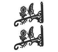 PHENOFICE 2pcs Metal Wall Hooks for Plants and Lanterns, Heavy Duty Rust Resistant Cast Iron Hanging Basket Hangers, Decorative Butterfly Shape, for Patios and Balconies