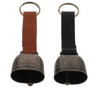 PHENOFICE 2pcs Pet Bell Collar Charms Loud Iron Black for Daily Walks