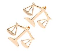 PHENOFICE 2pcs Pin Brooch Set with Libra Scales Design in Polished Alloy, Golden Finish, Resistant to Wear and Tear, for Lawyers at Formal Events