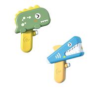 PHENOFICE 2Pcs Plastic Water Squirters Cute Animal Water Shooter for Adults Summer Outdoor Fun Design Cool Shark and Dino