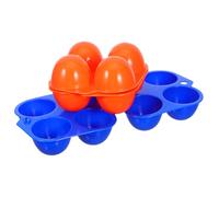 PHENOFICE 2pcs Portable Blue Egg Storage Box with Lid 4 Grids Shockproof Abs Plastic Egg Carrier for Outdoor Camping and Picnic Foldable Holder for Small Items