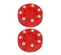 PHENOFICE 2pcs Roller Hockey Pucks for Training and Competition, Lightweight Pp Material, Red Colour, Designed to Increase Stability and Speed for Teams and Roller Hockey Players on Wood