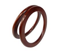 PHENOFICE 2pcs Round Wooden Ring Handles for Handbags Wood Bag Handles DIY Accessory