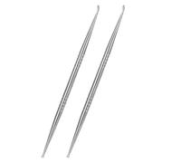 PHENOFICE 2pcs Stainless Steel Ear Probe Pen with Anti-Slip Thread Design for Acupuncture Point Detection, Silver Double-Headed Auricular Point Probes for Alternative Medicine