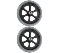PHENOFICE 2pcs Wheelchair Front Replacement Wheels Drive Wheelchair Front Wheels High Strength Wear-Resistant Stainless Steel Plastic Rubber for Mobility Aids and Equipment