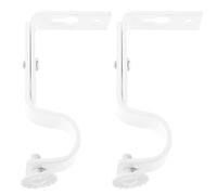 PHENOFICE 2pcs White Iron Curtain Rod Bracket for 18-22mm Diameter Rods, Easy to Install and Hold the Curtain Firmly, Vintage Style Window Treatment Hardware for Home