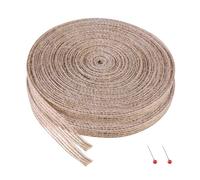 PHENOFICE 2rolls Natural Woven Jute Decorative Rope Burlap Ribbon for Craft Making