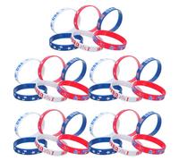 PHENOFICE 30pcs Silicone Wristbands with Vibrant American Flag Design for Independence Day Events, Universal Fit and Protecting Clothing, for 4th of July Celebrations