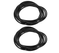 PHENOFICE 35pcs Stackable Black Silicone Bracelets for Women and Men, Thin 2.5mm round Retro 80s Style Wristbands, Multifunctional Design for Party and Goodie Bag Fillers