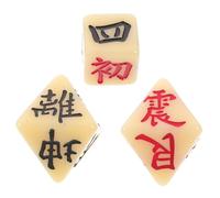 PHENOFICE 3pcs Ancient Divination Dice Multi-sided Board Game Dices for -telling Reusable Safe Material for Interactive Gaming Friends